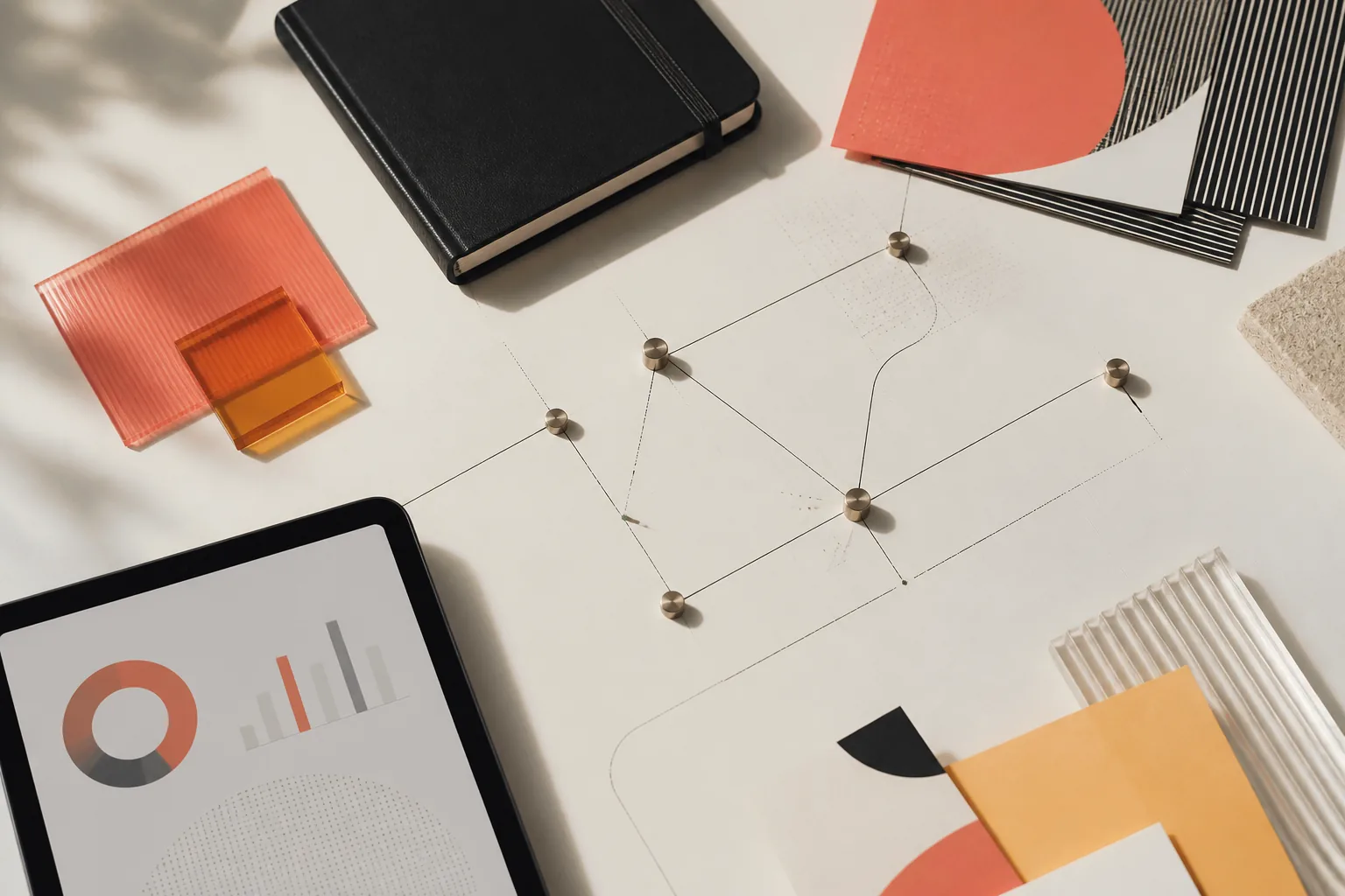 Strategy materials connected across one planning surface